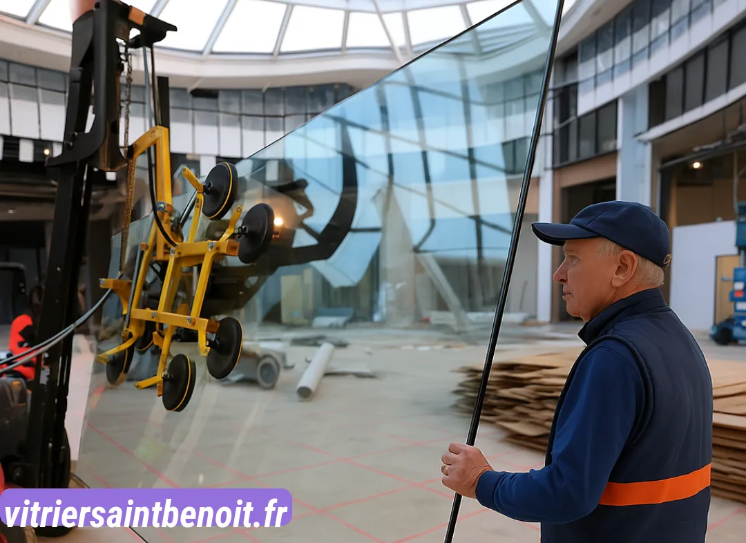 Remplacement de vitrine magasin Saint-Benoît